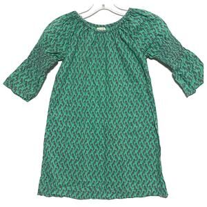 Peek Dress Girls S 4-5 Birds Print AOP Green Purple Hippie Retro Boho Tropical